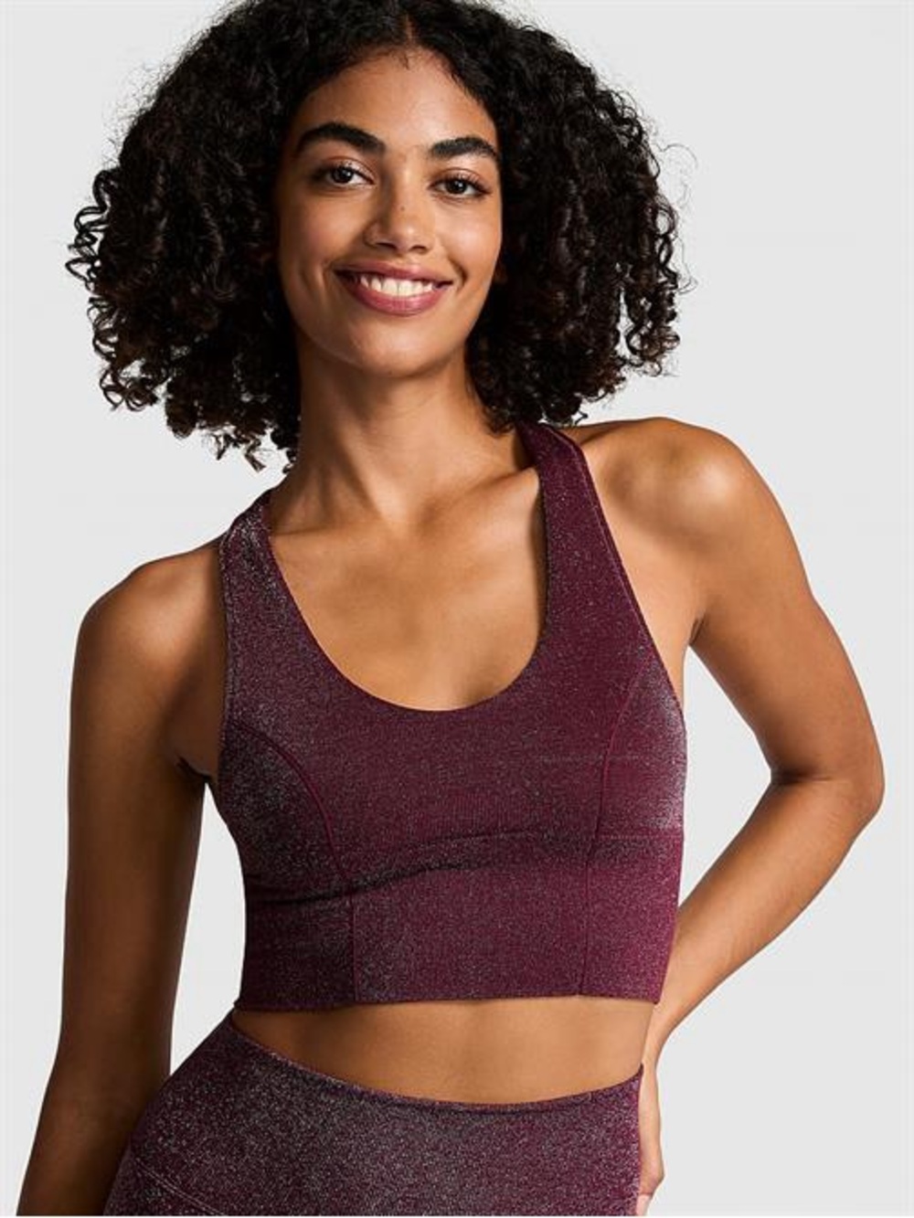 Victoria’s Secret Shimmer Sports Bra Crop Top - Women PINK